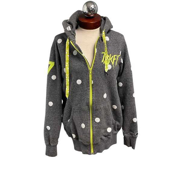 TrukFit Hooded Full Zip Jacket Sweatshirt Polka Dot Lil Wayne Streetwear Large - Picture 1 of 5